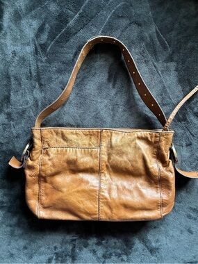 HOBO Truffle Cognac Leather Shoulder Bag